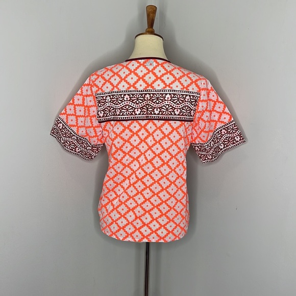 SZ Blockprints for jcrew‎ Leyla tunic neon coral - Picture 5 of 11